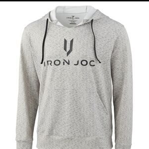 Iron Joc Performance Heather Gray Fleece‎ Sz. L. Hoodie NWT